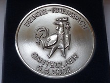 MAGNIFIQUE MEDAILLE LES ETAINS DES POTSTAINIERS HUTOIS 94 % D ETAIN PUR NEUVE