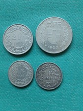 LOT DE 3 PIECES FRANC SUISSE 1X5 1X2 2X1 (DEJA CIRCULÉES VOIR PHOTOS)