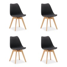 4 Chaises de Cuisine Noir