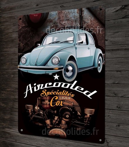 Plaque métal déco volkswagen - métal,