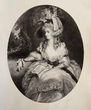 Charles BOURGEAT (1878-1945) Femme à la lecture  vers 1910 Pointe sèche