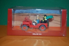 ATLAS TINTIN AU PAYS DE L GOLD NOIR (1950) JEEP WILLIS MB RED 1943 #1/43 NEW