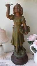 Antique Louis Moreau Aft De Ranieri 23 "Ache Mon Bouquet" Bronzed Spelter Statue