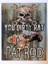 Plaque métal RAT ROD  hot rod