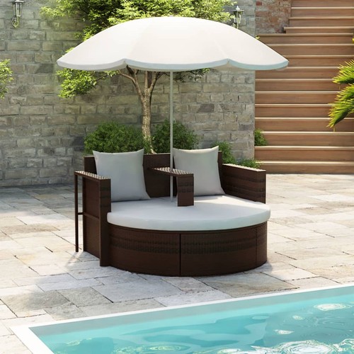 Lit jardin avec parasol - avec,