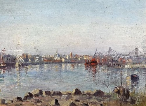 Tableau peinture marine port - peinture,