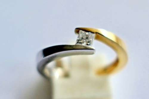 Bague solitaire diamant taille - bague,
