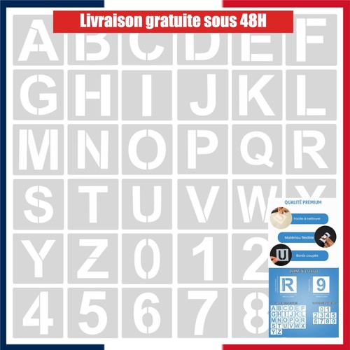 Pochoirs lettres chiffres 5 - et,