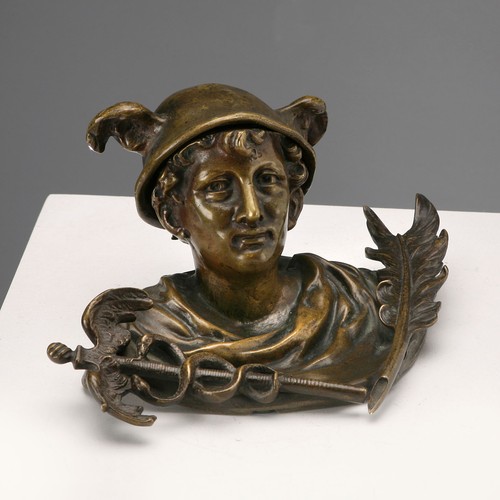 Encrier ancien bronze - encrier,