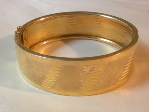 Bracelet jonc vintage plaque - bracelet, vintage-