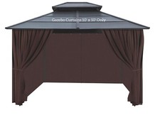 AONEAR 10' x 10' Brown Gazebo Privacy Curtain w Zipper Side Wall Universal