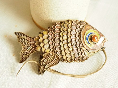Pendentif ancien poisson - pendentif,