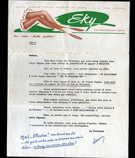 PARIS (XVIII°) LOW NYLON ""EKY"" Illustrated Letter Underwear VINTAGE Period