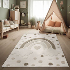 Tapis moderne pour enfants Tapis de jeu à poils doux Effet 3D Chambre d'enfant C