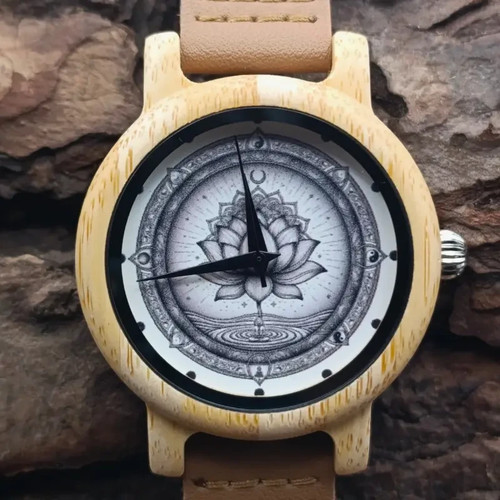 Montre bois artisanale - bois,