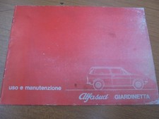 Alfa Romeo Alfasud Giardinetta Livret De Utilisation et Entretien Original