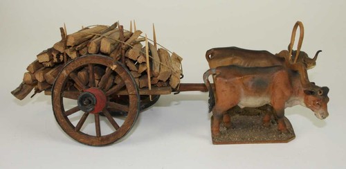 Charrette bœufs bois et - bois,