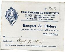 NATIONAL UNION OF FIGHTERS CLOSING BANQUET 1935 