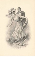 Illustrateur - MM Vienne n°634 - Jeune couple marchant sur une planche au-des