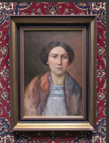 Tableau ancien portrait femme - tableau,