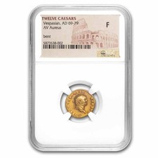 Roman Gold Aureus Emp Vespasian (69-79 AD) Fine NGC (RIC II 971)