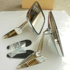 Peugeot 504 Saloon Cabriolet Coupé Pickup Black Chrome Fender Mirror Square x2