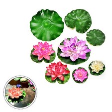 Ensemble de plantes d'étang flottantes colorées avec nénuphars pour espaces e