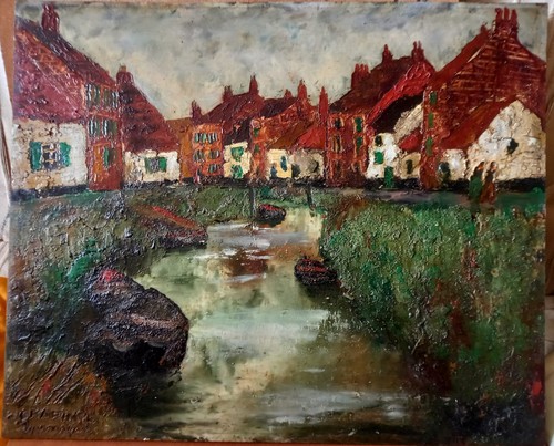 Huile paysage clairmarais - huile,