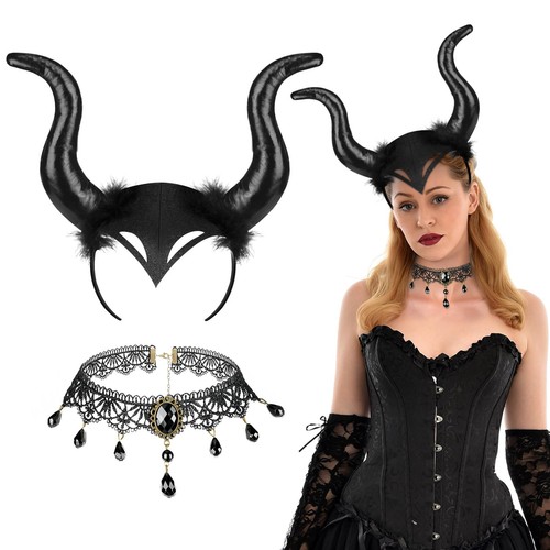 Devil horn headband lace - devil, headband,