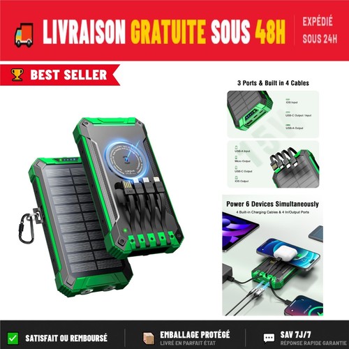 Batterie externe solaire - batterie,