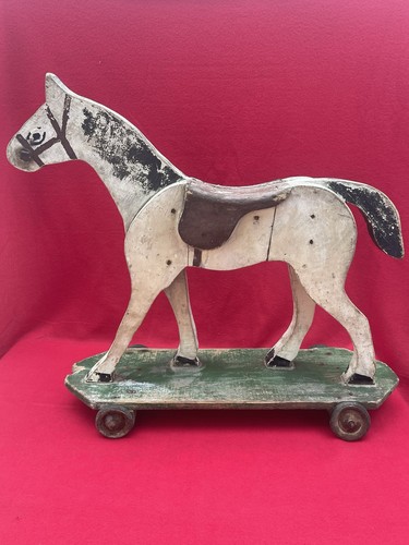 Ancien cheval roulettes - ancien, à