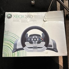 Microsoft Xbox 360 Wireless Racing Steering Wheel w/Force Feedback - Pedals Box!