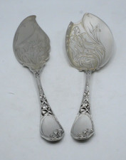 PUIFORCAT RARE COUVERT SERVICE A GLACE ARGENT MASSIF MINERVE ART NOUVEAU IRIS
