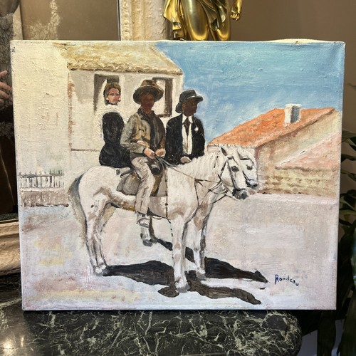 Tableau huile sur toile - sur,