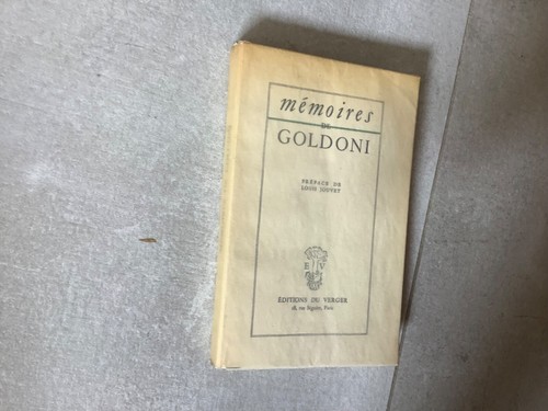 Mémoires goldoni préface - de, goldoni-