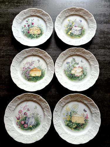 Assiettes fromage porcelaine - fromage,
