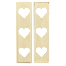 3 Cœur Fenêtre Volets 2 Paires Inachevé Balsa Bois Poupées House Miniature 1:12