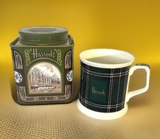 Vintage Harrod's mug and tea tin. PLUS Bonus Tin