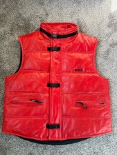 Amazing M. Julian Wilsons Leather Men Red Puffer Vest MJX Sz L Michael Jackson