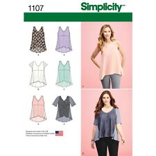 Simplicity 1107 Ample Hauts Femmes Couture Motif XXS-XXL Tailles 4-26 Moyen