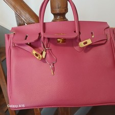 Sac tout cuir - Rose Fushia -
