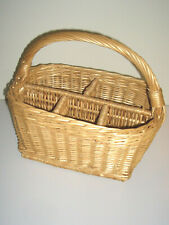 Panier à brosses à bouteilles petit, pâturage plein lumineux fait main allemand environ 32 x 21 x 27 GSH cm