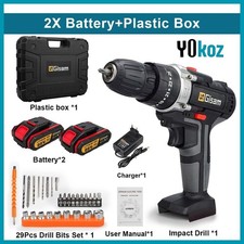 ✅ Perceuse à Percussion Sans Fil 21V – Tournevis, Marteau Perforateur, Batterie