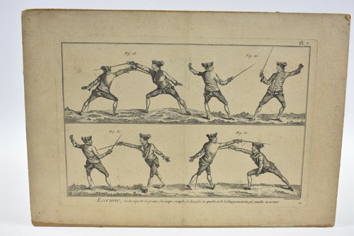 Gravures xviiième escrime - 7,