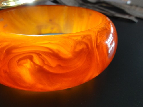 Gros bracelet jonc bakélite - gros,