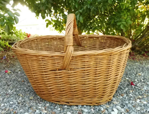 Ancien grand panier osier - ancien,