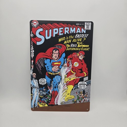 Superman art metal sign - ,