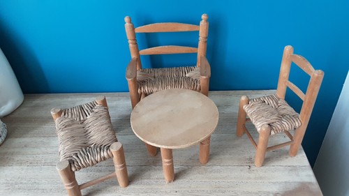 Table bois tabouret - bois, ,