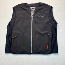 Men's Victory Motorcycles Black Soft Shell Breathable Polyester Vest Size 2XL