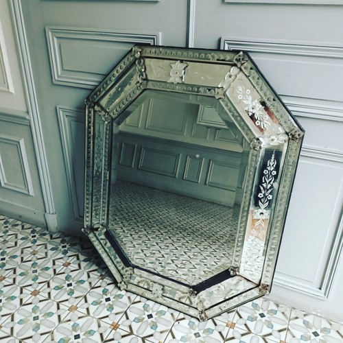 Important miroir venitien - miroir,
